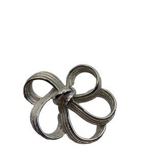 Silver Bow Vintage Brooch Pin